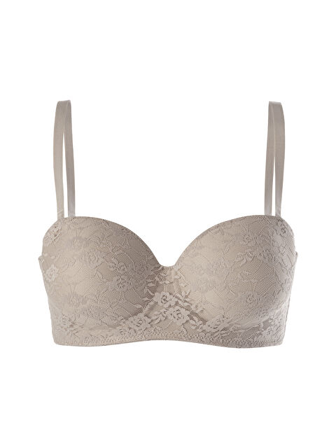 Koza İç Giyim Kadın Dolgusuz Lez Dantelli Desteksiz Straplez Sütyen - S000355506-26429