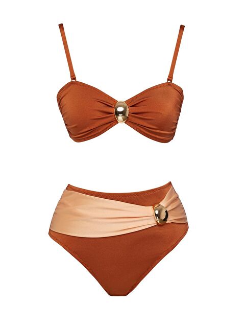 Sailor Moda Straplez Özel Tasarım Aksesuarlı Bikini Takım - S000403340-19413