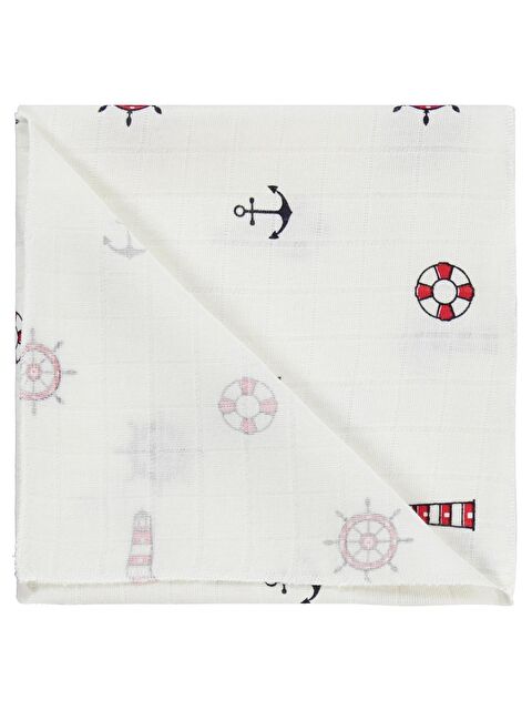Civil Baby Çapa Baskılı Müslin 75*75 Battaniye - Ekru Standart - S000526827-19965
