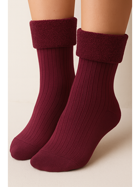 Katia And Bony Kız Çocuk Havlu Çorap Koyu Bordo - S000487251-19951