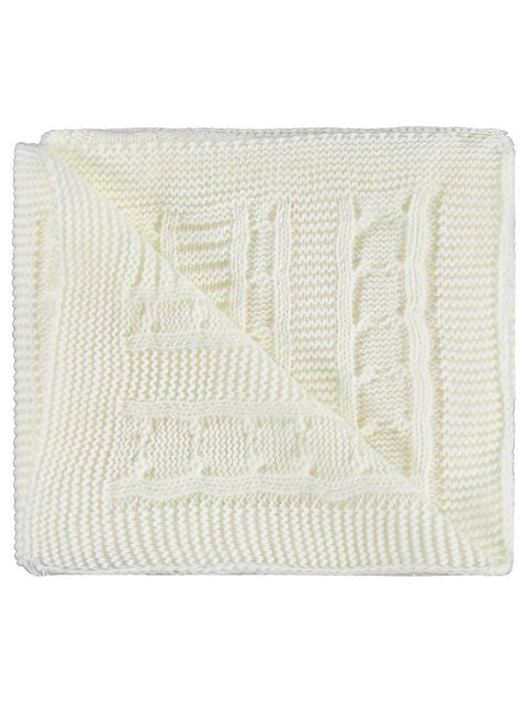 Civil Baby Saç Örgü Triko 95*100 Battaniye - Ekru - S000526832-19965
