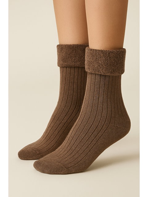 Katia And Bony Kız Çocuk Havlu Çorap Kahve Melanj - S000487251-1358