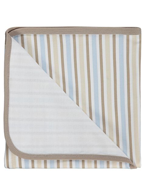 Civil Baby İnce -Kalın Çizgili 80*90 Battaniye - Bej Standart - S000526840-26429