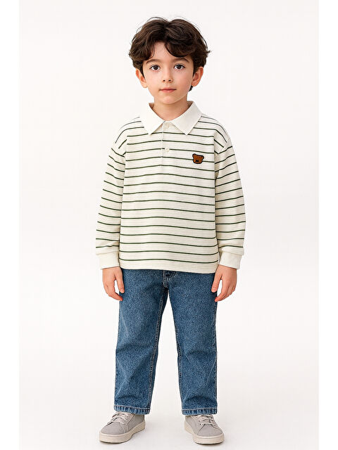 Ahengim Erkek Çocuk Çizgili Sweatshirt Pantolon Ve Gömlek 3  lü Takım Ak3620 - S000487254-18547