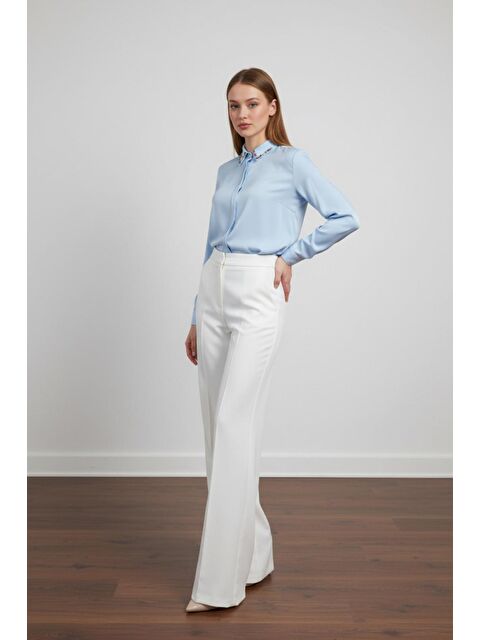 Pera Moda Yakası Taşlı Basic İç Göstermeyen Gömlek - S000523586-3642