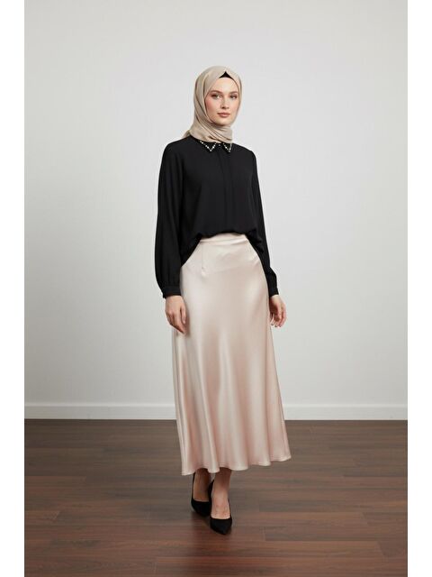 Pera Moda Yakası Taşlı Basic İç Göstermeyen Gömlek - S000523586-19351