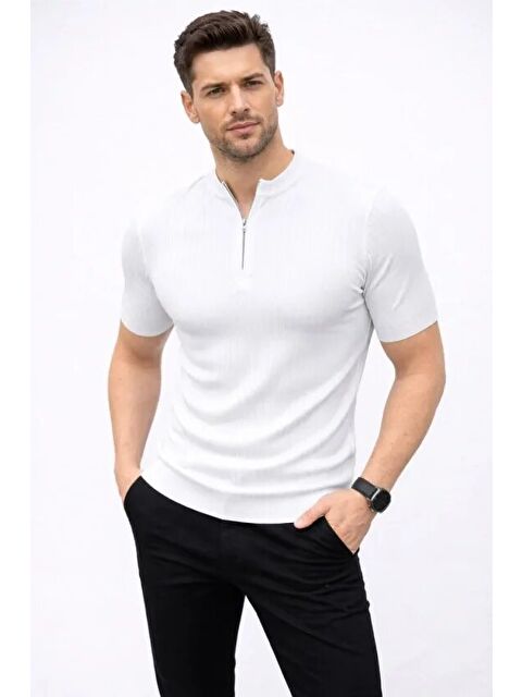 Jane's Erkek Kısa Kol Fitilli Triko Tişört