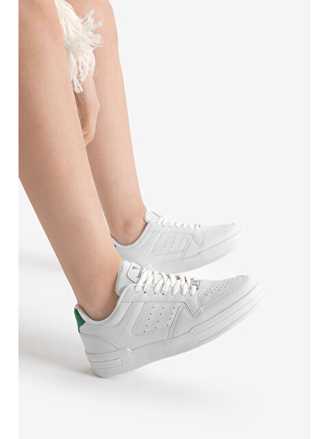 TONNY BLACK Unisex Beyaz Yeşil Termo Taban Bağcıklı Günlük Spor Ayakkabı - S000493951-37251