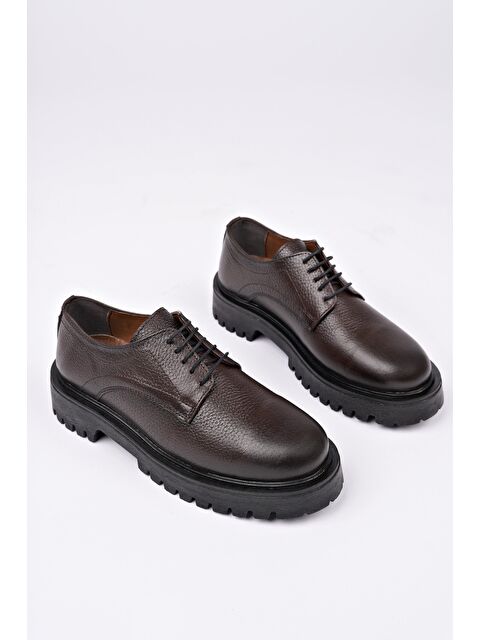 Muggo BLANCA Kadın Bağcıklı Hakiki Deri Kalın Taban Günlük Casual Makosen Ayakkabı - S000361690-19413