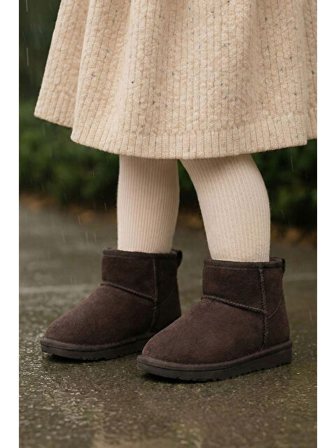 TONNY BLACK Kız Çocuk Kahve Poli Taban İçi Kürklü Süet Görünümlü Bot - S000493953-19413