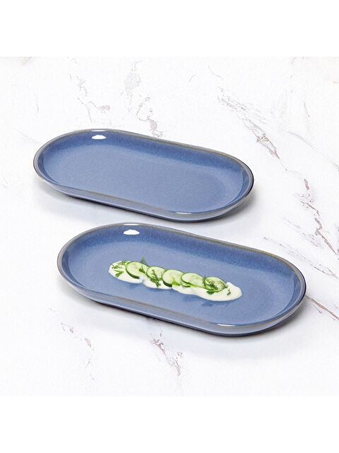 GÜRAL PORSELEN Bilbao 2 Adet 25x15cm Kayık Tabak Reaktif  Marin 970 - S000526842-37646