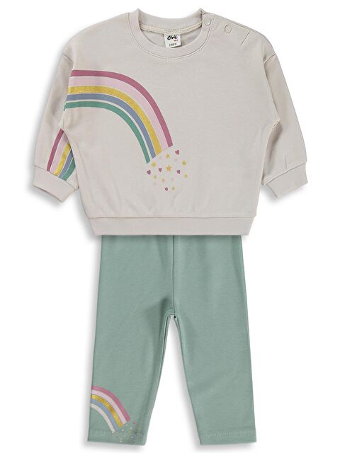 Civil Baby Baskılı 6-18 Ay Takım - Bej 6-9 Ay - S000520790-25636