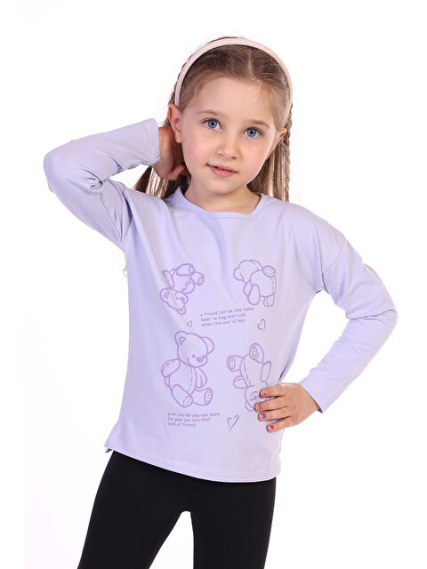 Toontoykids Kız Çocuk 4lü Ayıcık Baskılı Tişört