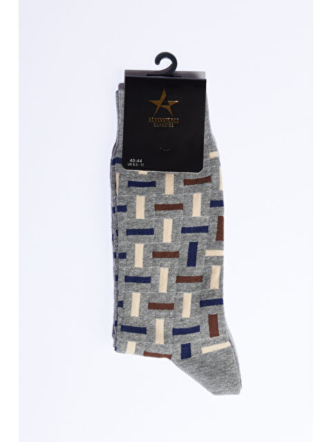 Altınyıldız Classics Erkek Gri Desenli Soket Çorap - S000419652-20600