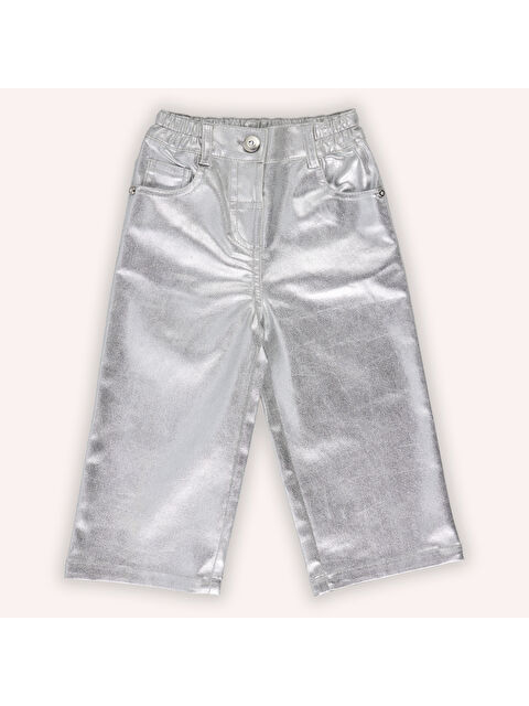 Panço Kız Çocuk Gümüş Varak Denim Pantolon - S000333707-20600