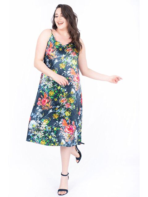 Mylinemoda İp Askılı Saten Elbise - S000239397-19351