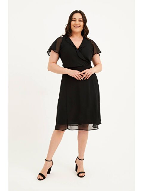 Mylinemoda Arkası Çapraz Biyeli Şifon Elbise - S000239402-19351