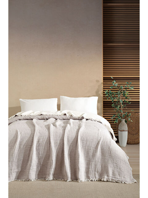 Varol Tek Kişilik 5 Katlı %100 Pamuk Müslin Yatak Örtüsü - TAŞ TAS/160X230CM - S000417208-25636