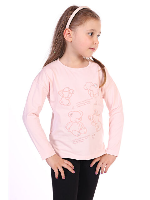 Toontoykids Kız Çocuk 4lü Ayıcık Baskılı Tişört