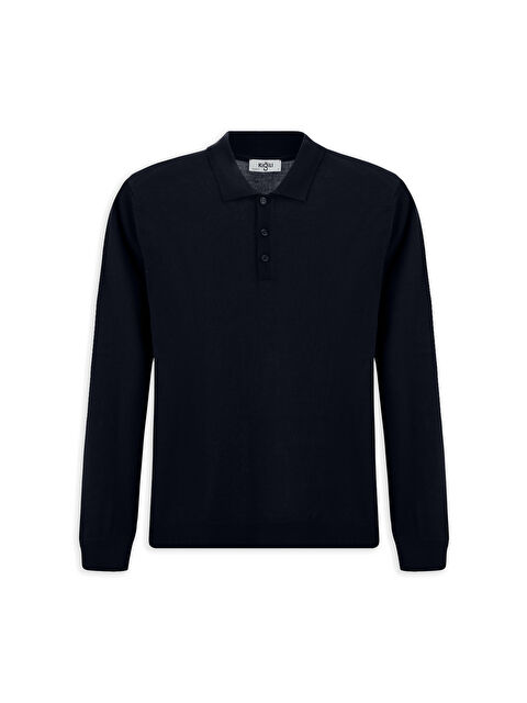 Kiğılı Polo Yaka Regular Fit Yünlü Triko Kazak - S000443192-29672