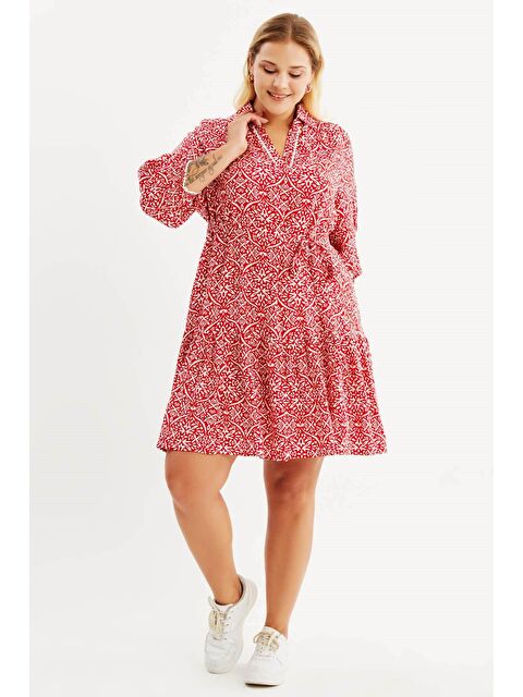 Mylinemoda V Yaka Kuşaklı Gömlek Elbise - S000239415-20045