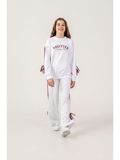 Mışıl Kids Positive Baskılı Üst Kollar Biyeli Alt Biyeli Kız Çocuk Şort - Tişört Takımı - S000527787-20063