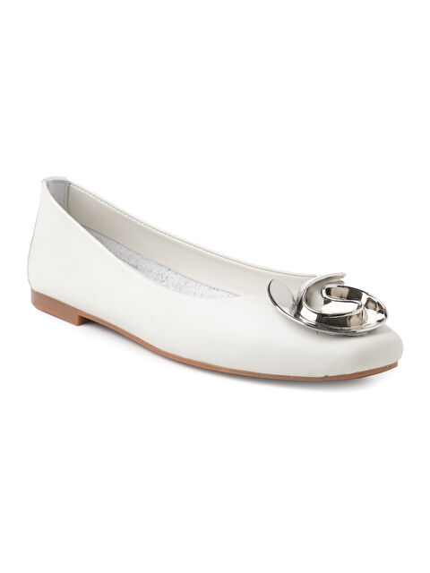 Giuseppe Mengoni Kadın Babet MX-M.24087 ZB-R557 Kirli Beyaz - S000509302-20063