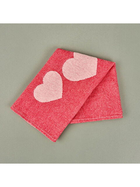 Evidea Soft Kalp Desenli Kurulama Bezi - Kırmızı - 34x60 cm - S000366323-20045