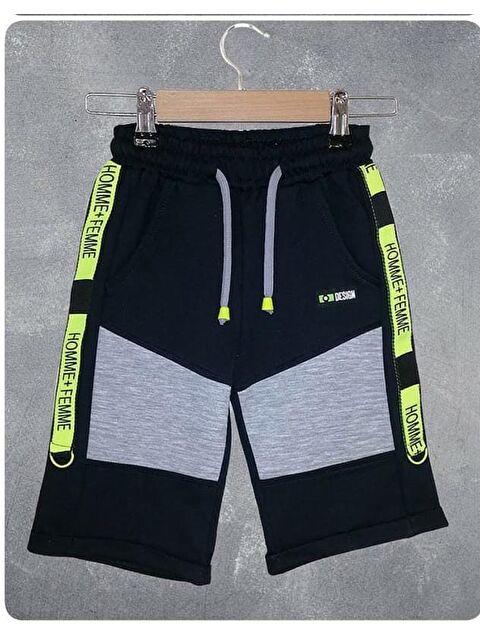 Toontoykids Erkek Çocuk Şerit Detaylı Yanı Yazı Baskılı Kapri - S000359705-21164