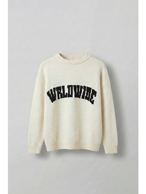 Abluka Online Erkek Relaxed Fit Premium Triko Kazak Ekru - S000491145-19965