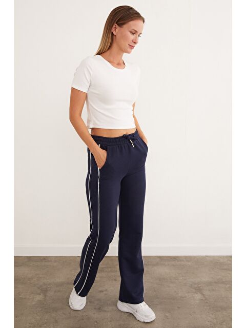 Fullamoda 3 İplik Yanları Şeritli Bağlamalı Eşofman Altı - S000432835-21164