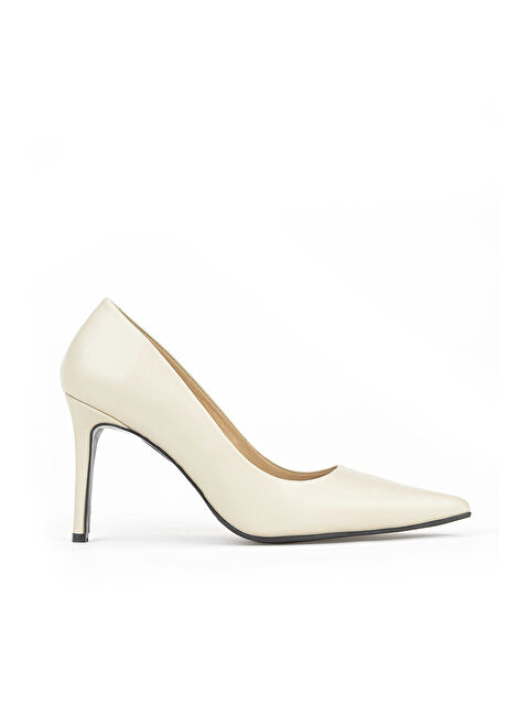 Ziya Ayakkabı Kadın Hakiki Deri Topuklu Ayakkabı 1611059Z1425 Bej