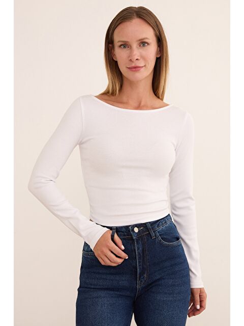 Fullamoda Basic Kayık Yaka Modal Bluz - S000432843-20063