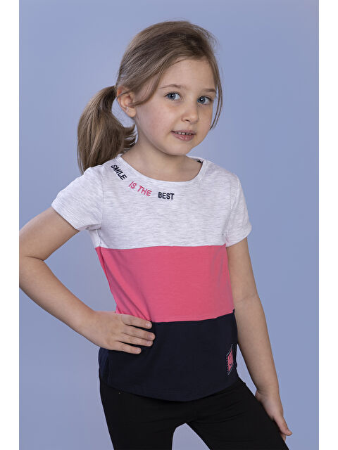 Toontoykids Kız Çocuk Garnili Nakış Detaylı Tişört