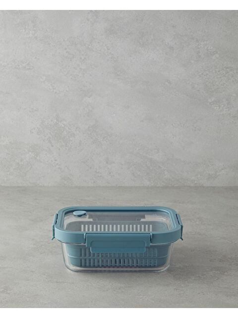 English Home Moneta Cam Süzgeçli Saklama Kabı 1050 ml Mavi - S000400401-17234