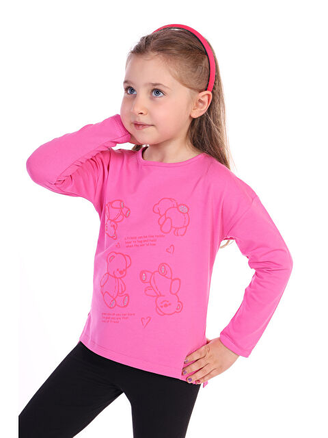 Toontoykids Kız Çocuk 4lü Ayıcık Baskılı Tişört