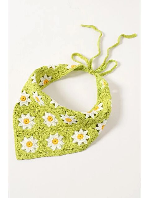 New Obsessions Missori Papatya Desenli Tığ Örgüsü Bandana-Saç Bandı - S000529614-18194