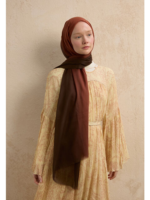Fresh Scarfs MODAL DEGRADE ŞAL KAHVE-KİREMİT - S000420367-37323