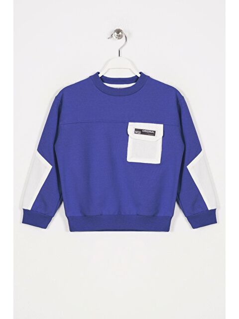 Zepkids Bisiklet Yaka Erkek Çocuk Cep Detaylı Sweatshirt - S000355718-23093