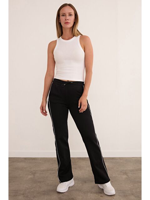 Fullamoda 3 İplik Yanları Şeritli Bağlamalı Eşofman Altı - S000432835-19351