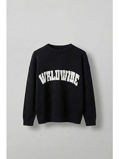 Abluka Online Erkek Relaxed Fit Premium Triko Kazak Siyah - S000491145-19351