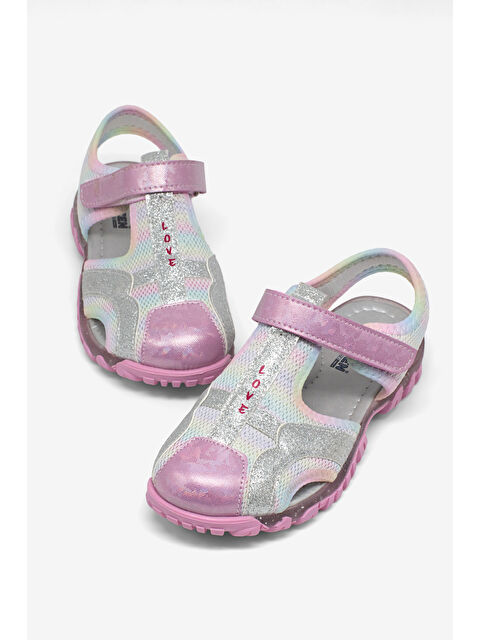 TONNY BLACK Kız Çocuk Pembe Çoçuk Sim Detaylı Cırtlı Rahat Kalıp Sandalet - S000519349-20029