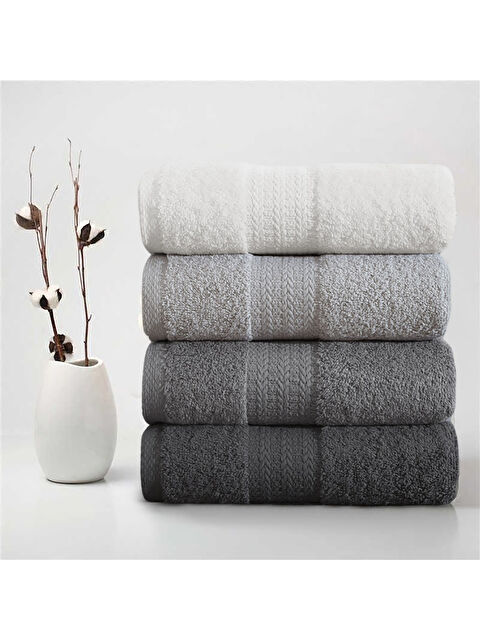 UPSTYLE 4lü Havlu Seti Rainbow Gri 50x85cm - S000379793-20600