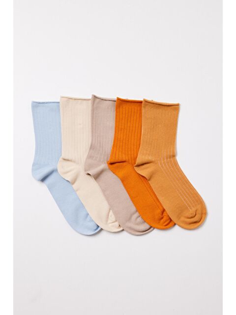 Katia And Bony 5'Li Paket Kız Çocu Pamuk Soket Çorap Çok Renkli - S000144431-23173