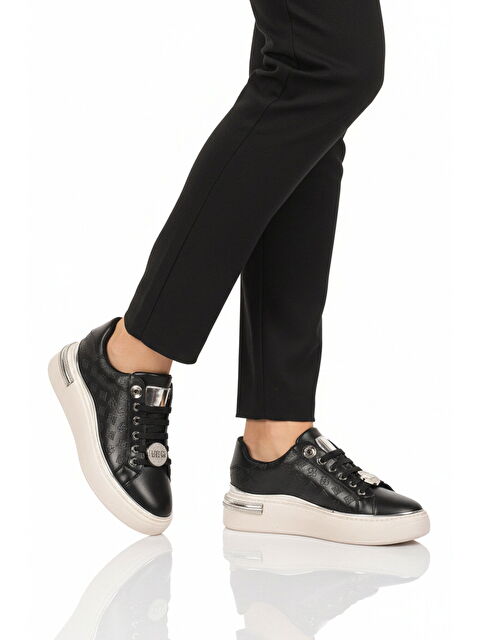 Ayakmod Siyah Bağcıklı Taş İşlemeli Hafif Kadın Sneaker 431156 Z - S000514944-19351