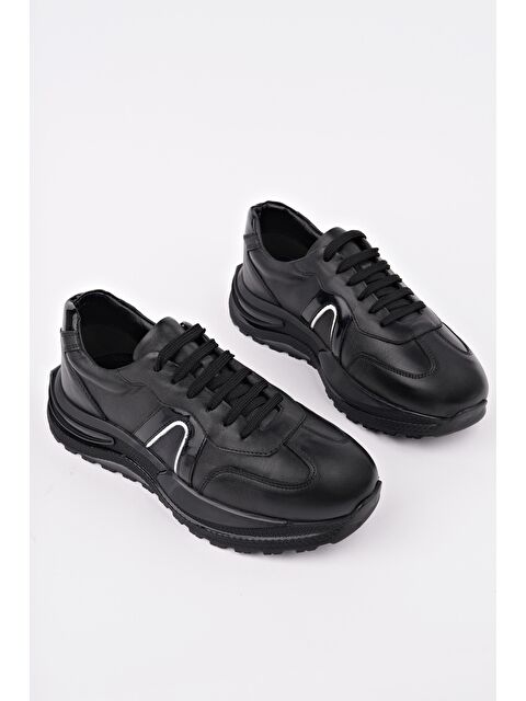 Muggo BRUNO Bağcıklı Hakiki Deri Kalın Taban Erkek Günlük Sneaker Spor Ayakkabı - S000363532-19351