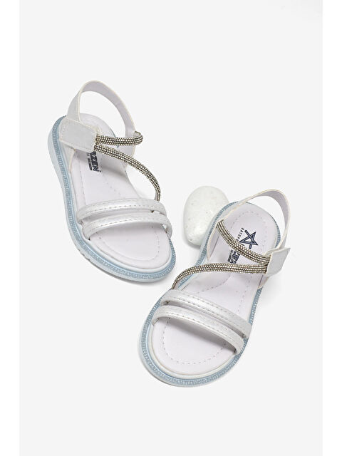 TONNY BLACK Çocuk Unisex Beyaz Çocuk Sim Detaylı Sandalet - S000519350-20063