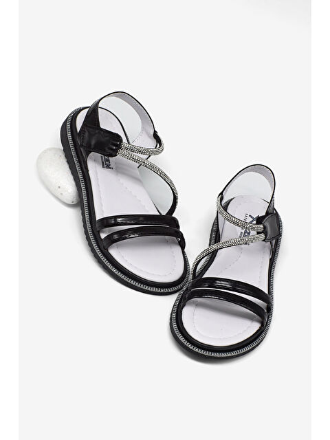 TONNY BLACK Çocuk Unisex Siyah Rugan Çocuk Sim Detaylı Sandalet - S000519350-15542