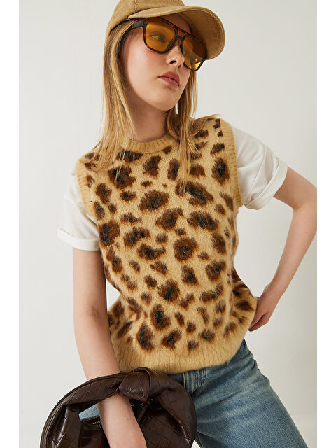 SHADE Kadın Şardonlu Leopar Desenli Süveter - S000376840-37259