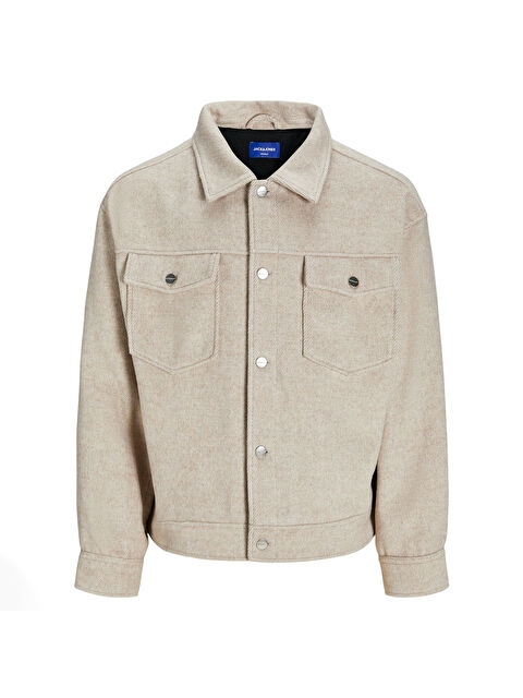 Jack & Jones Ridgewood Melange Overshirt Erkek Bej Ceket - S000491153-19928